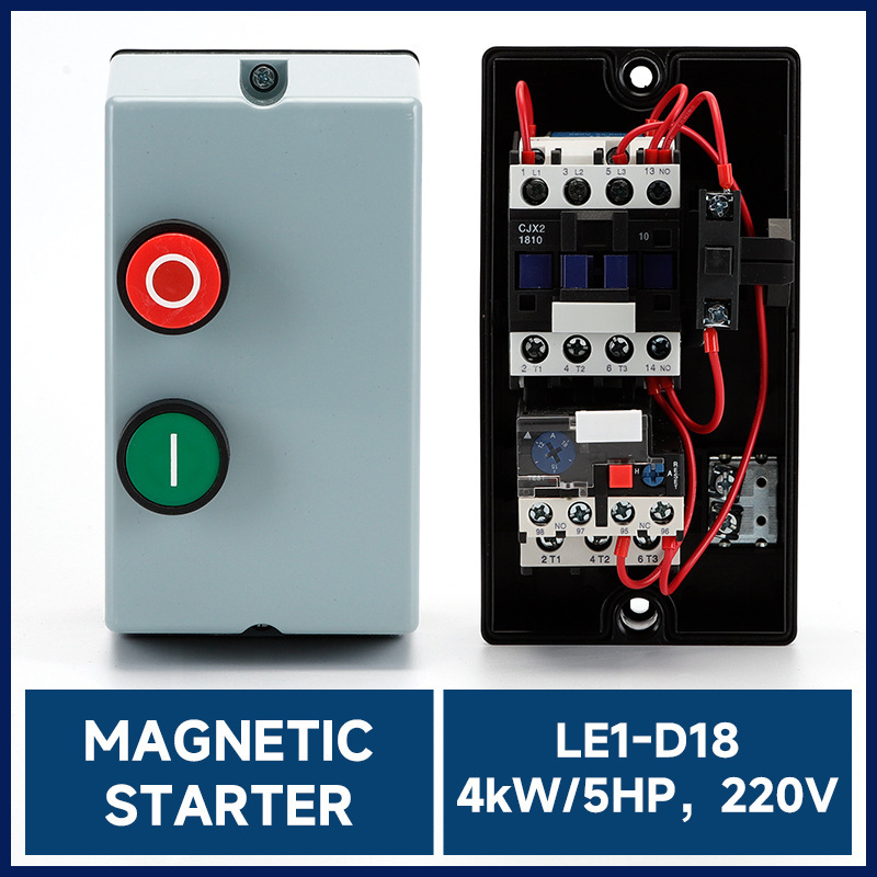 Magnetic starter LE1-D12 plastic housing motor start switch QCX2(LE1)-18 motor protection