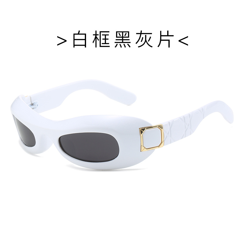 Gafas de sol polarizadas deportivas de ciclismo de moda transfronterizas europeas y americanas personalidad Gafas de sol a prueba de polvo con montura ovalada Y2K sunglasse