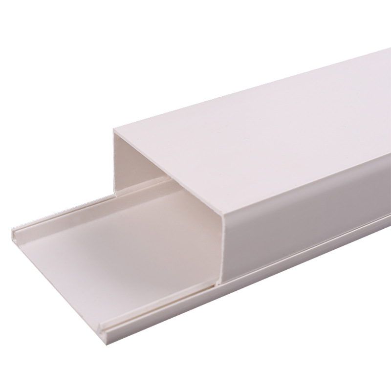 PVC trunking cuadrado ignífugo Conducto de cableado canalización eléctrica montada en la superficie Decoración del hogar Ingeniería línea de pared tubo trunking fabricante
