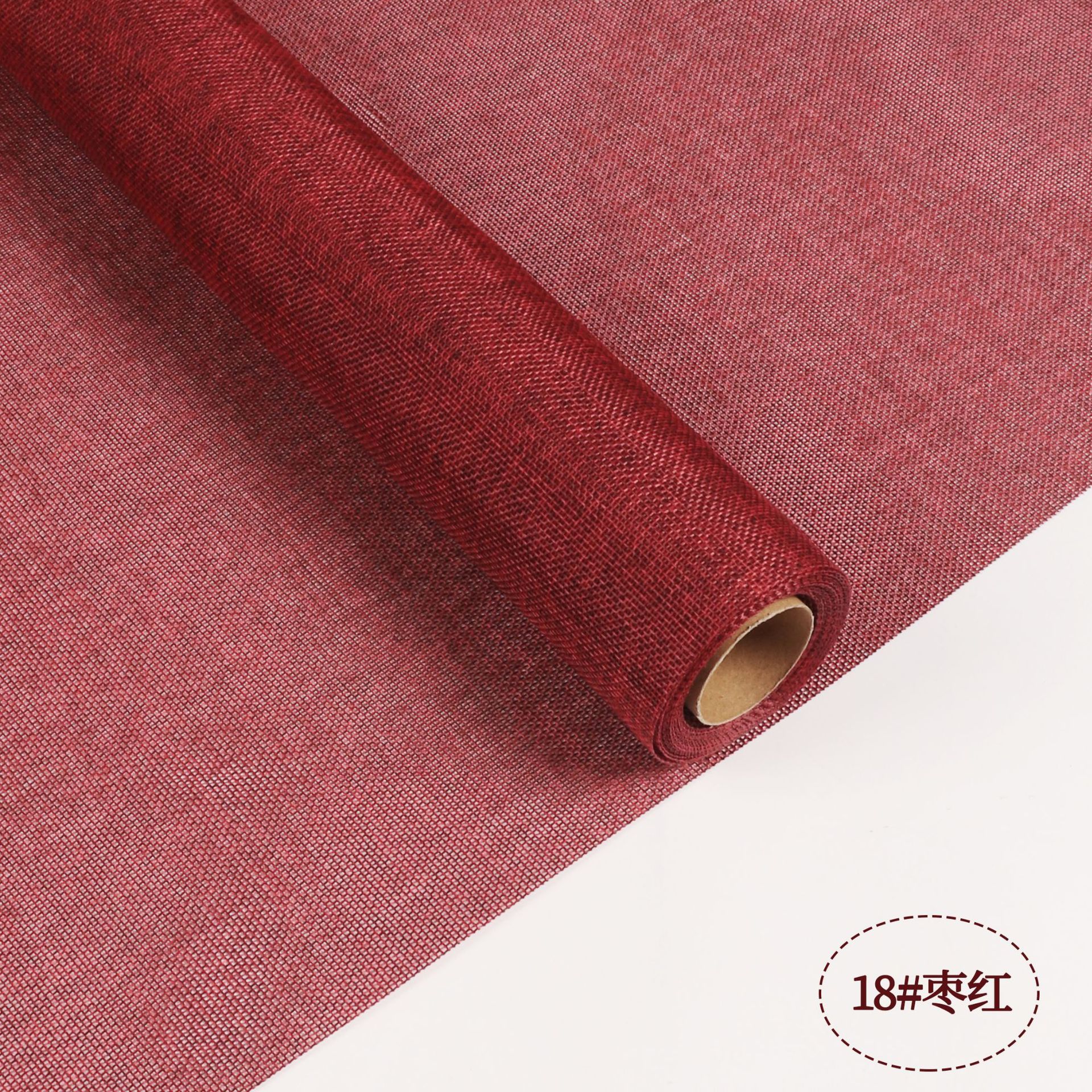 Fábrica de fiestas de flores al por mayor de color sólido enrollar hilo de red flor envasado tela de red florista ramo de flores envasado hilo de red colorido lino rollo