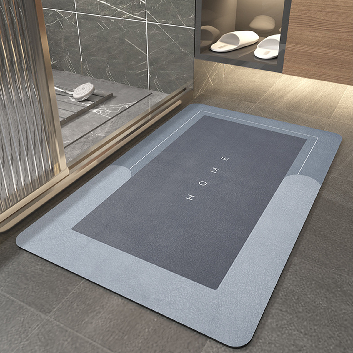 跨境入户北欧简约硅藻泥地垫浴室吸水门垫防滑脚踩垫家用入户地毯