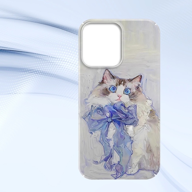Arte para gatos para Apple 17promax dibujos animados lindos iPhone 16pro lente todo incluido 15 nuevo