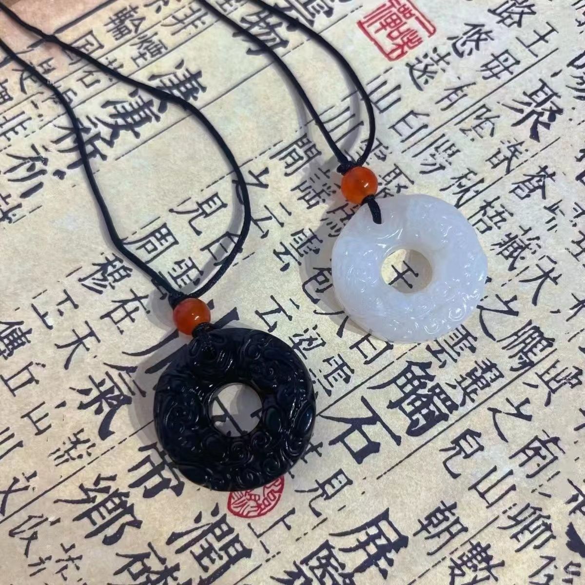 新中式貔貅平安扣项链中国风小众ins平安锁学生爆款编织铃铛吊坠