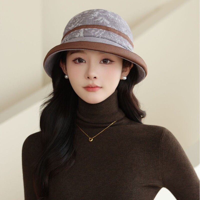 Middle-Aged Mother Hat Women's Spring & Fall Casual Elderly Grandma Fisherman Hat Middle-Aged and Elderly New Warm Basin Hat Cloth Hat