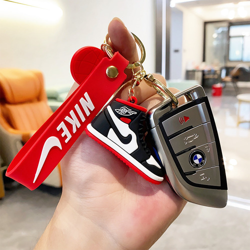 Mini ball shoe model keychain accessories soft plastic blind box claw machine backpack pendant circle chain gift small wholesale