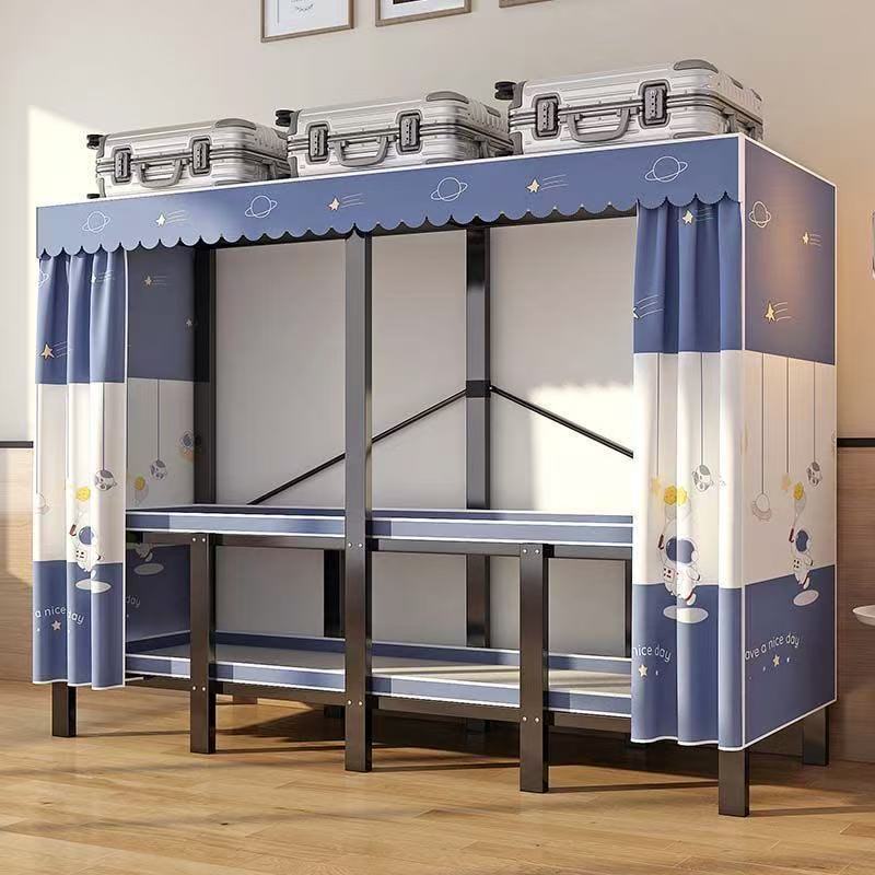 Wardrobe Integrated Installation-Free Foldable Home Bedroom Simple Cloth Wardrobe Rental Room Full Steel Frame Thickened and Thickened