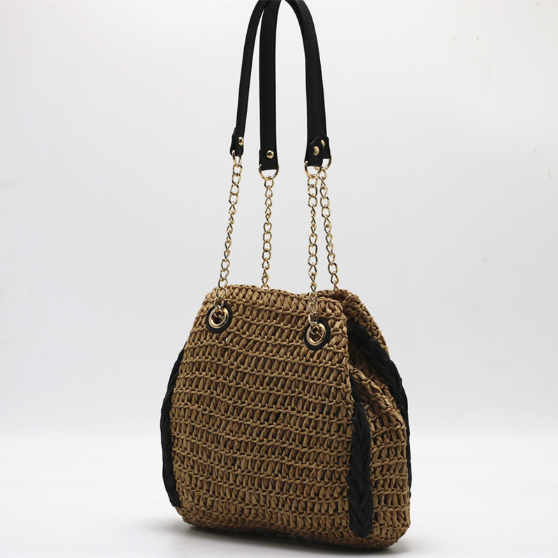 Beach straw bag one shoulder
