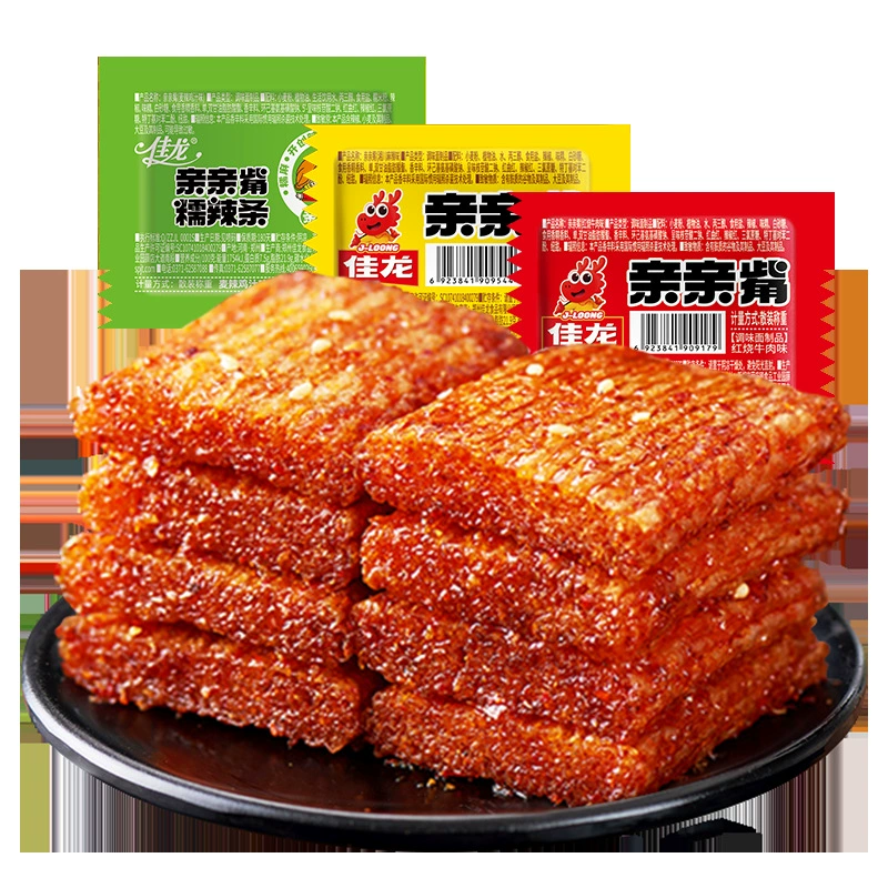 Jialong целующий острый полоска маленькая упаковка смешанный вкус Нет красная закуска закуска закуска большой нож мясо острый батончик без глютена крупный