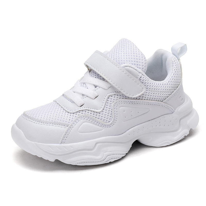 Zapatos blancos para niños Zapatillas blancas de malla para niñas Zapatillas blancas de otoño para niños de kindergarten para niños
