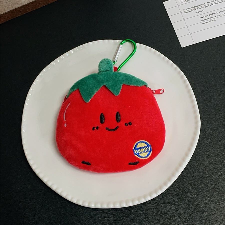 New Supply of Cute Tomato-Shaped Coin Purses, Lipstick Bags, Data Cable Bags, and Coin Pouches Wholesale