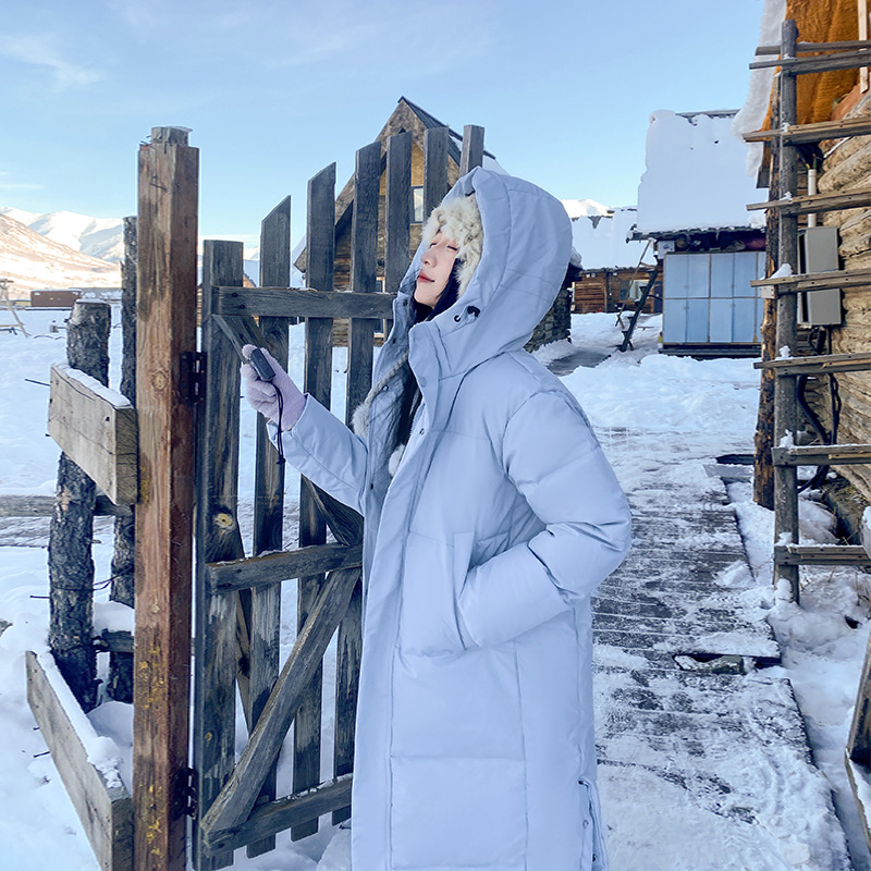2025 invierno nueva moda suelta con capuzas de algodón de mujer larga ropa de pan gruesa chaqueta de algodón caliente image 4