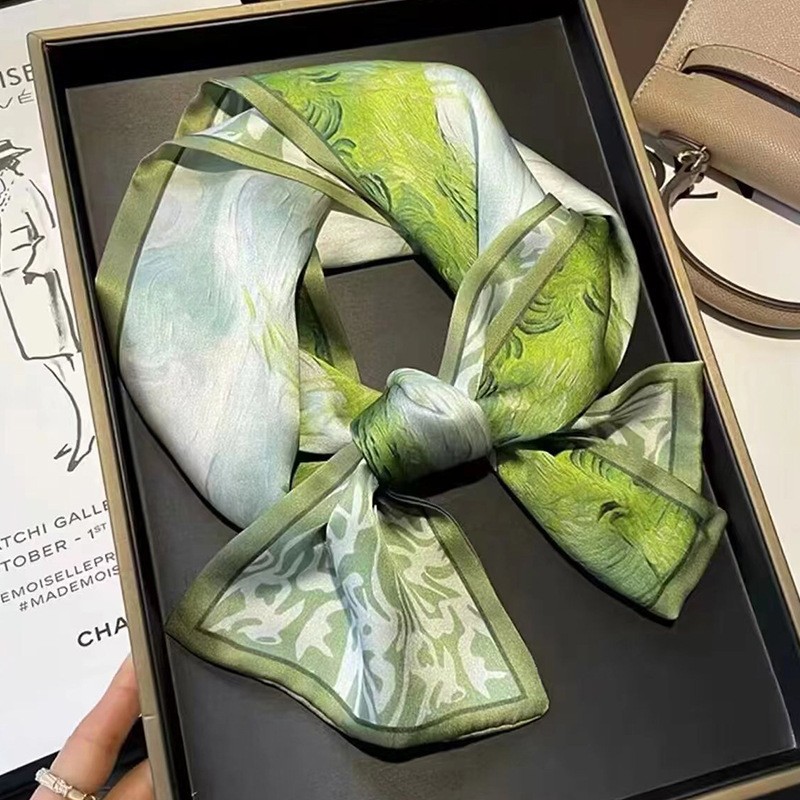 Pañuelo Largo de Seda Estampado de Poliéster, Mantenerse caliente, sombreado y a prueba de polvo, para Regalo