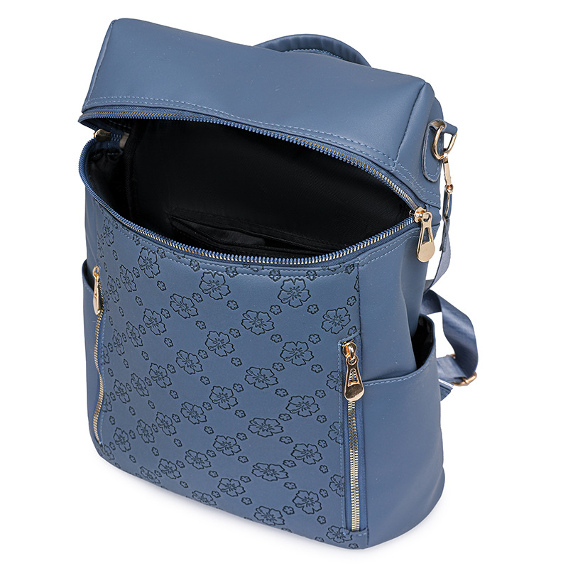 2025 nueva mochila de PU para mujer casual de moda clásica retro de gran capacidad mochila escolar para estudiantes