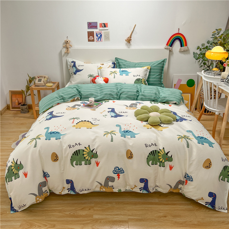 50x200x230 colcha de cama de algodón de una sola pieza de dibujos animados 00 colcha de algodón de un solo niño dinosaurio
