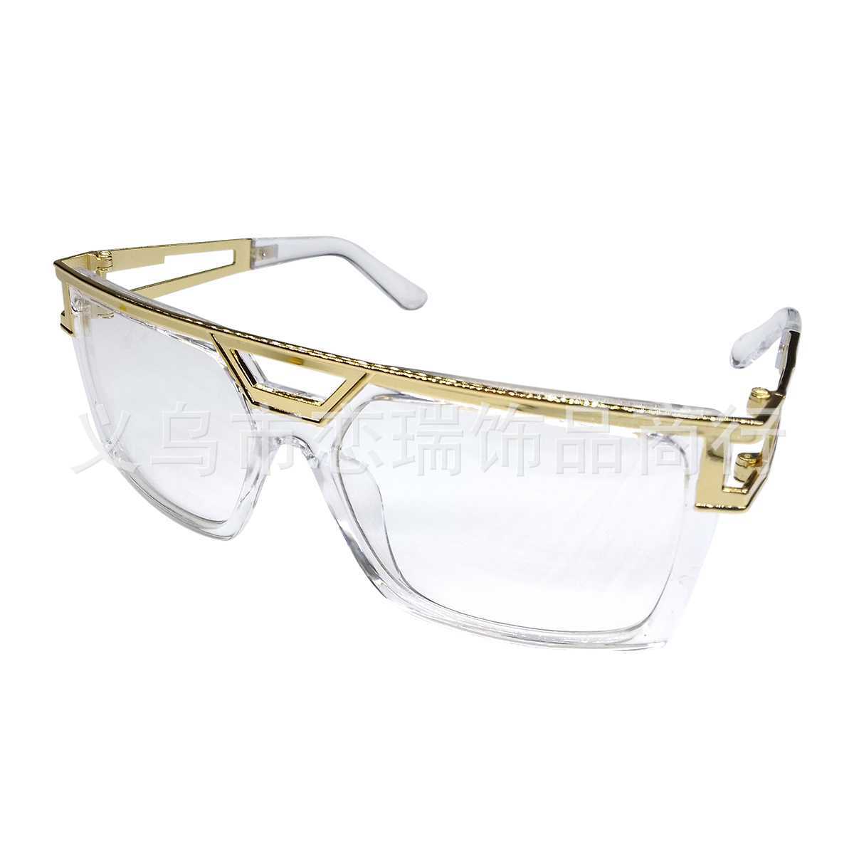 Hip-Hop collar de oro pulsera negro pescador sombrero explosivo gafas marco anillo de dólar vestido de baile conjunto