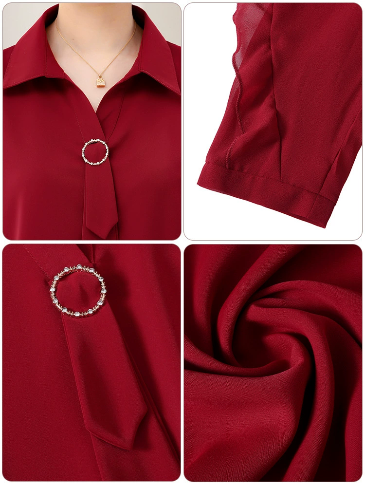 Spring shiffon set, autumn summer shirt for elderly