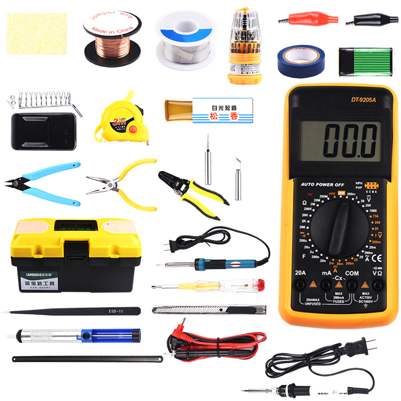 DT9205A数字万用表 直流电压阻值万能表高精度电子万用表维修套装