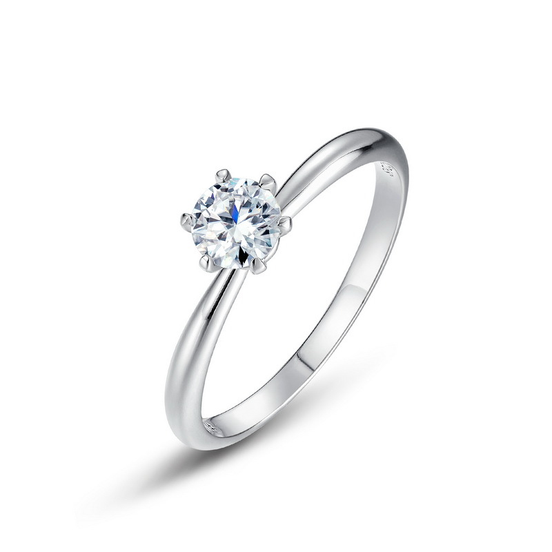 Especial transfronterizo para el anillo de diamantes de moissanita brillante genuino para mujer S925 anillo de boda de propuesta de plata anillo de pareja simple y de moda