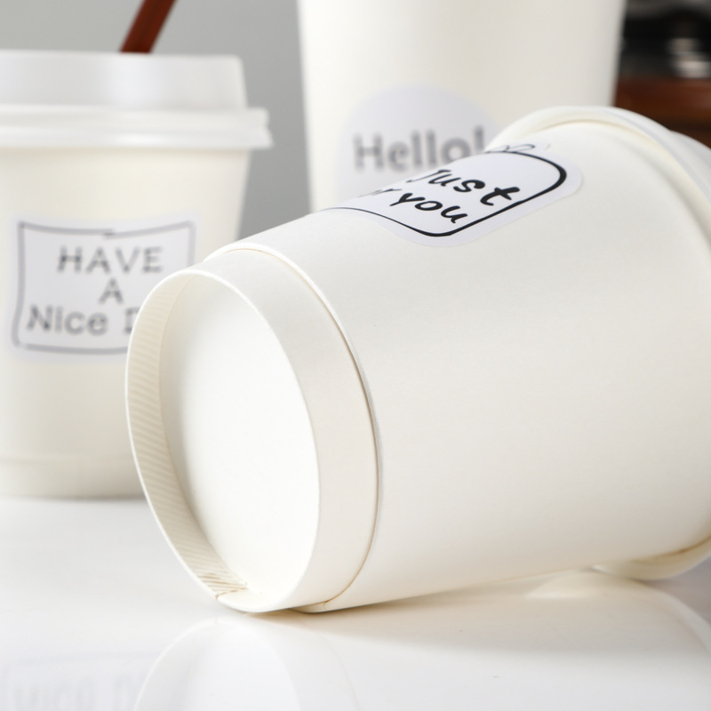 Desechable hueco aislado de doble capa de café leche té para llevar bebida caliente envasado a prueba de fugas cubierta taza de papel USO COMERCIAL