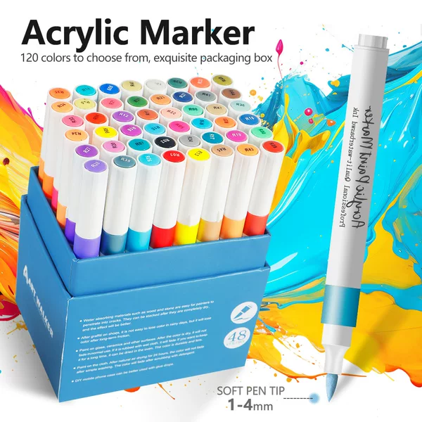Soft head acrylic marker pen suit graffiti painting watercolor pen stackable color ceramic quick-drying stackable color brush