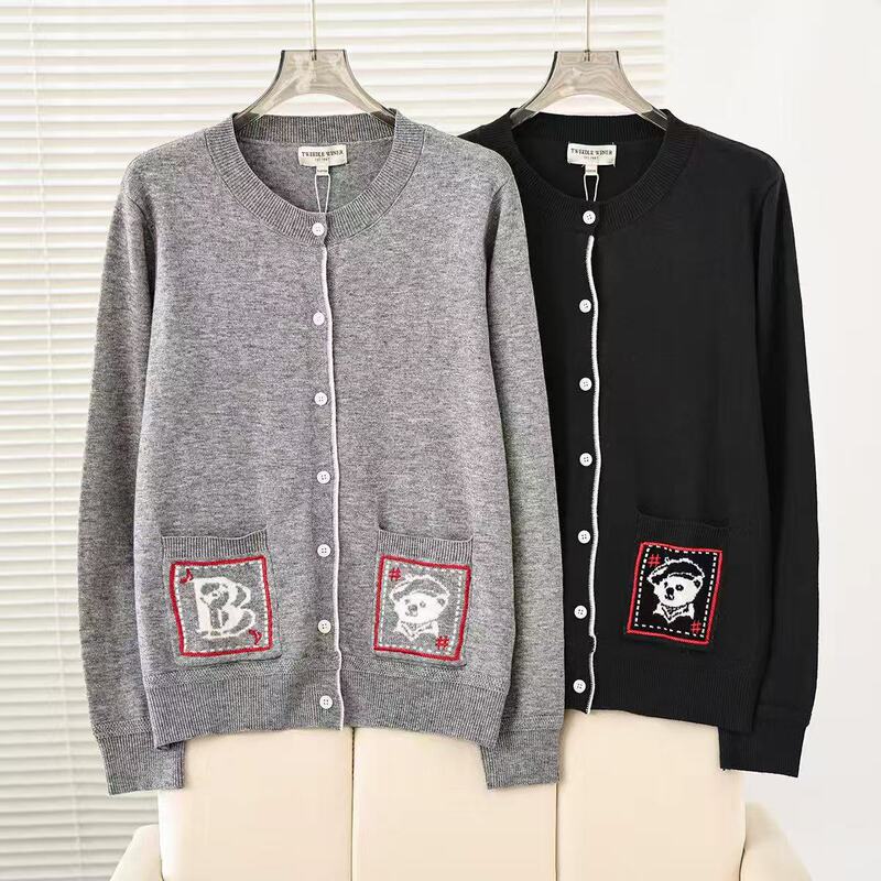 2026 Autumn/Winter New Women's Retro Preppy Casual Round Neck Knitted Sweater Cardigan TTKC26A49A2G0B 2026 Autumn/Winter New Women's Retro Preppy Casual Round Neck Knitted Sweater Cardigan TTKC26A49A2G0B