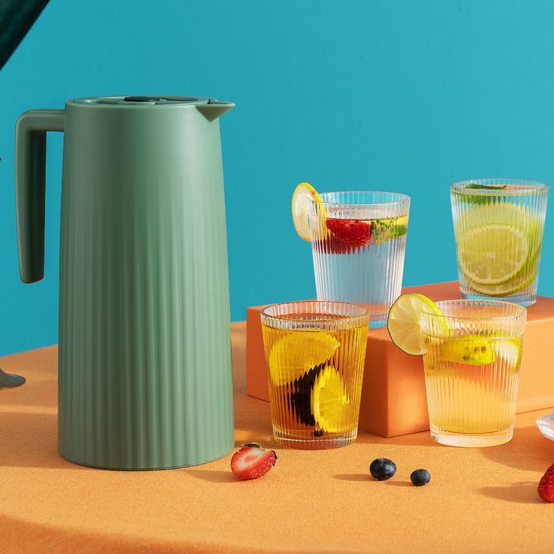 SKU-03-磨砂绿保温壶套装【一壶4杯耐高温】