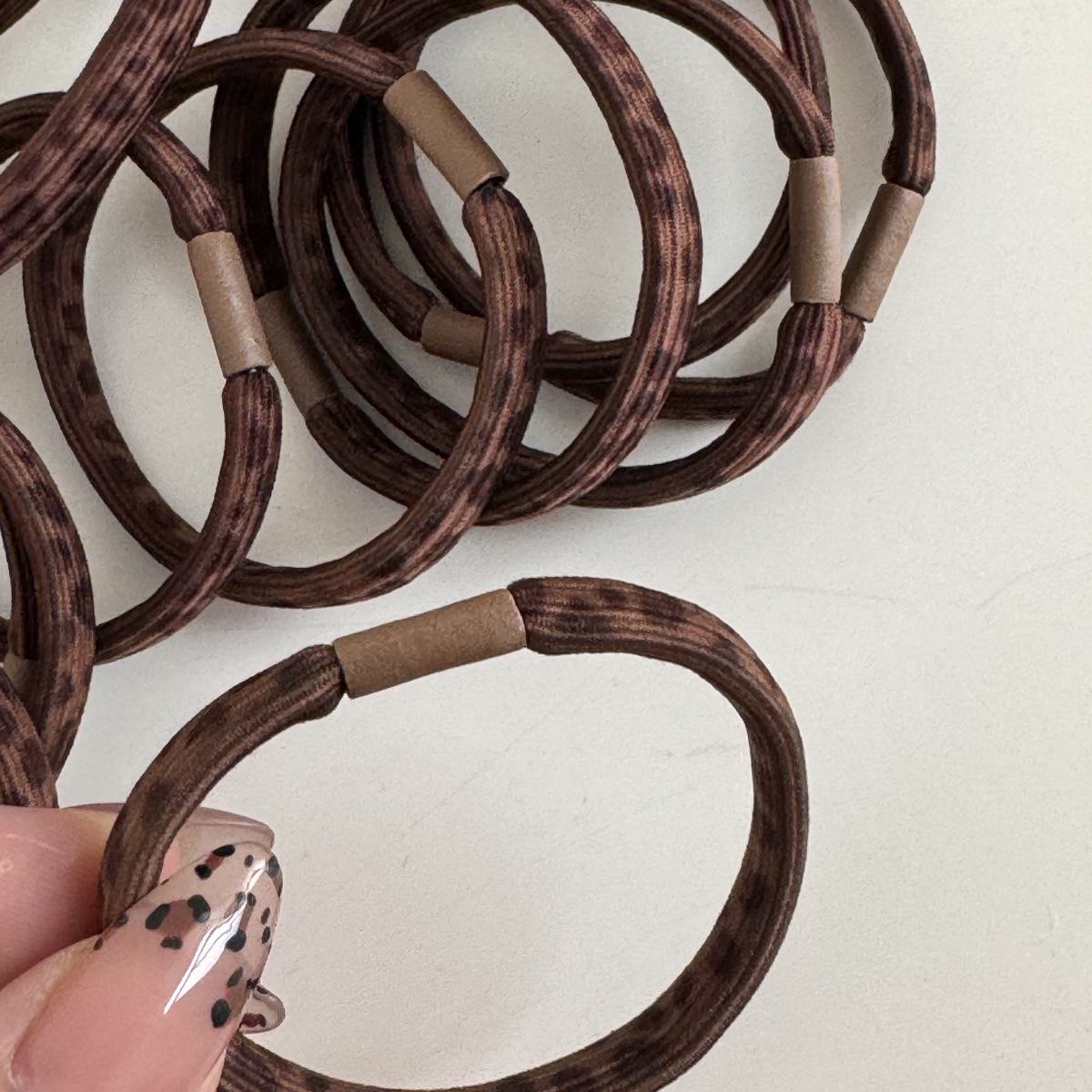 brown Leopard Print Basic Rubber Band Hair Band High Elastic Hair Rope for Girls