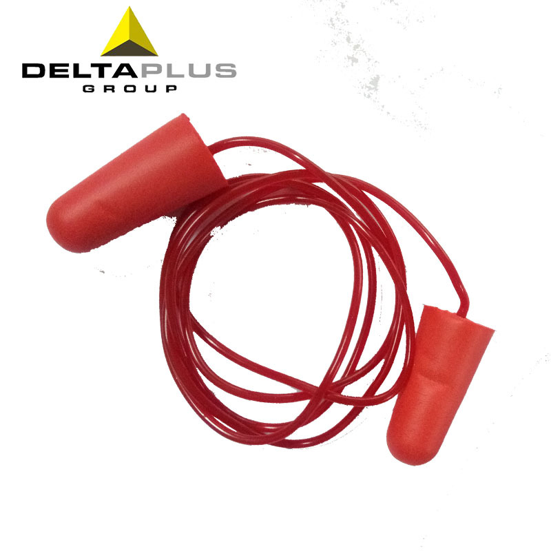 代尔塔103106子弹型带线耳塞 PU发泡高降噪耳塞 学习睡眠隔音耳塞