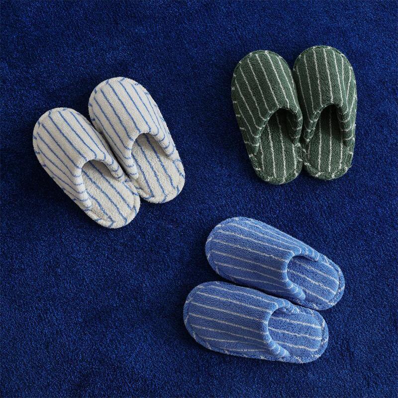 Cotton Terry slippers average size men's and women's cotton home slippers hotel non-slip simple striped slippers