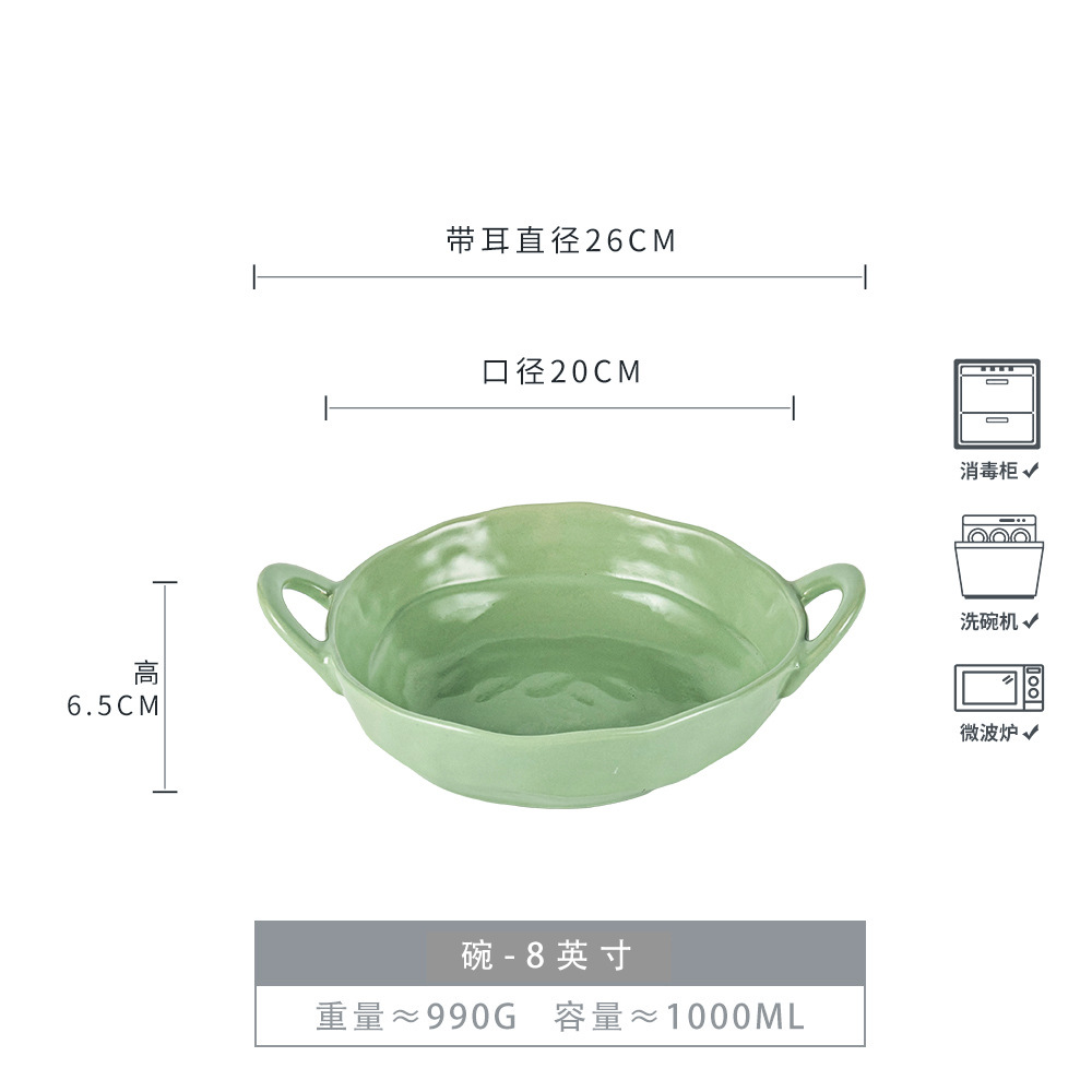 Tazón de cerámica mate para las orejas Tazón de sopa para el hogar japonés Tazón de vajilla Tazón de sopa de fideos de alto valor al por mayor Tazón de ensalada Tazón de fideos instantáneos