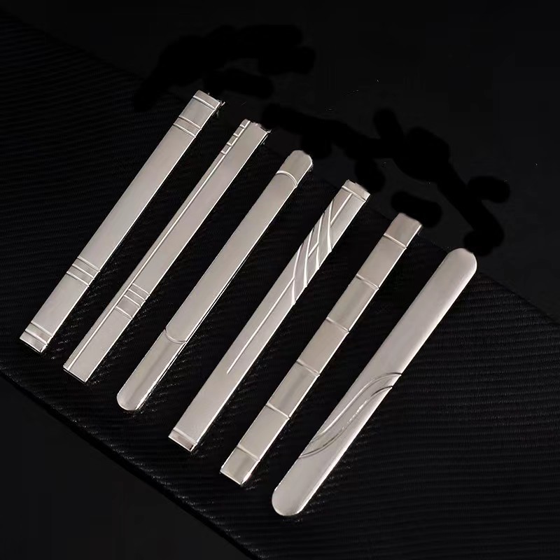 Men's Formal Silver Tie Clip Fashion Simple Korean Metal Tie Clip Business Professional Security Tie Clip