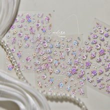 tomoni&莫失金属美甲贴纸diy芭蕾风指甲贴精致风刺绣玫瑰饰品素材