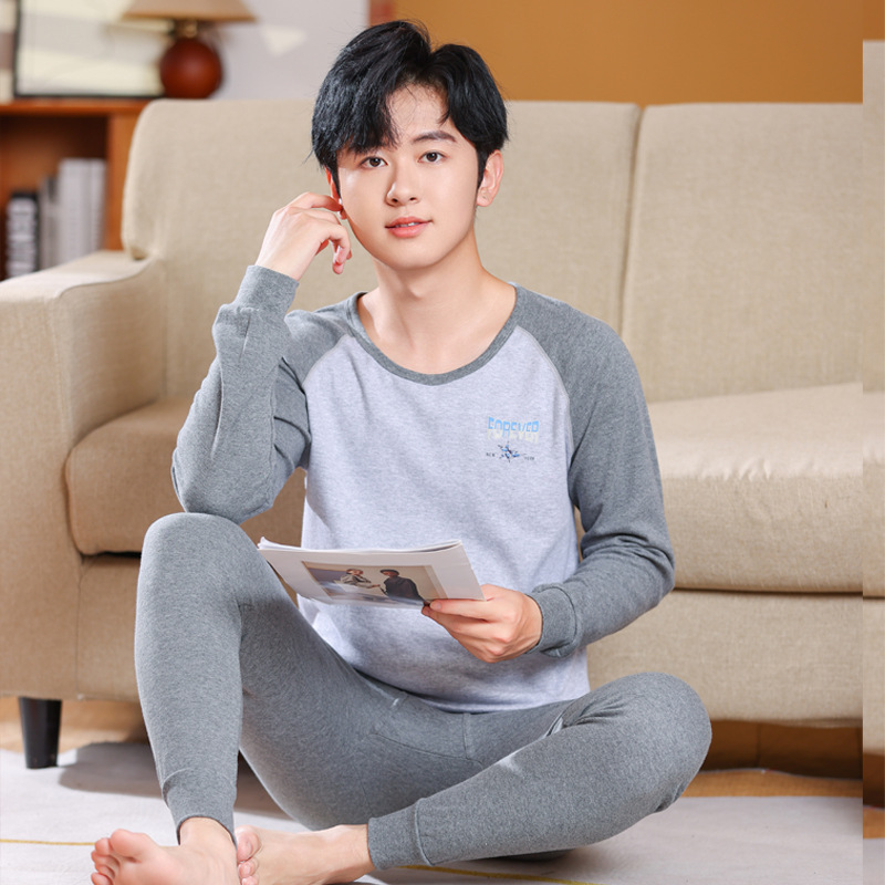 Otoño y invierno estudiantes calentamiento ropa interior de algodón suéter de algodón juveniles de mediana edad niños chaqueta de otoño pantalones de línea de algodón puro