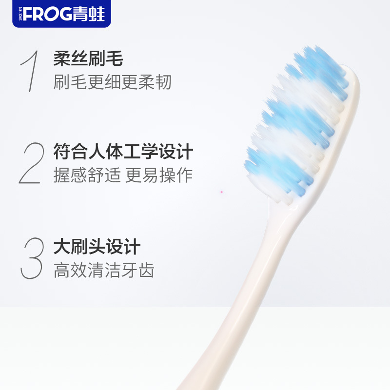 Toothbrush Frog 105B Gum Protecting Soft Hair 1 Piece Pack for Men and Women Adult Oral Cleaning Travel Household Very Affordable Home