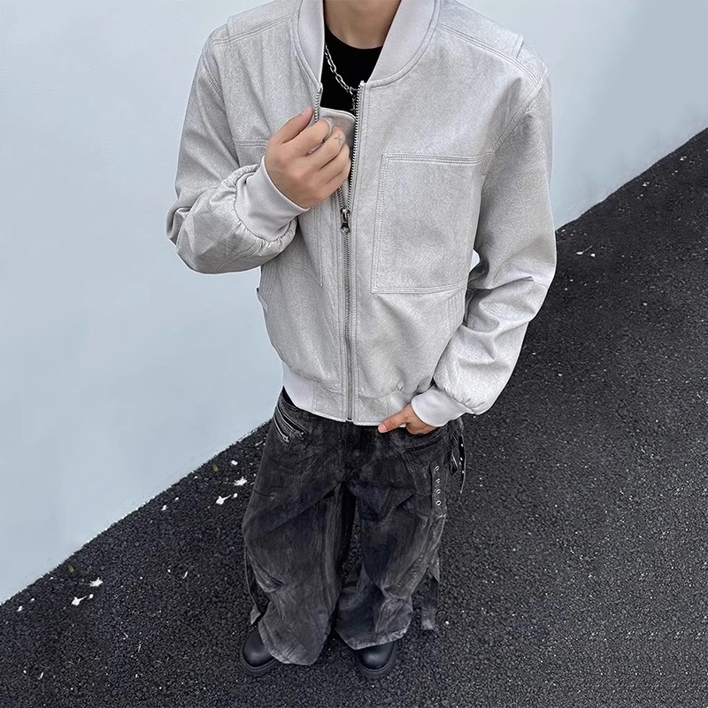 New loose fitting lapel sports jacket for men in autumn and winter, paired with a pilot jacket and short baseball jacket_voghion.com