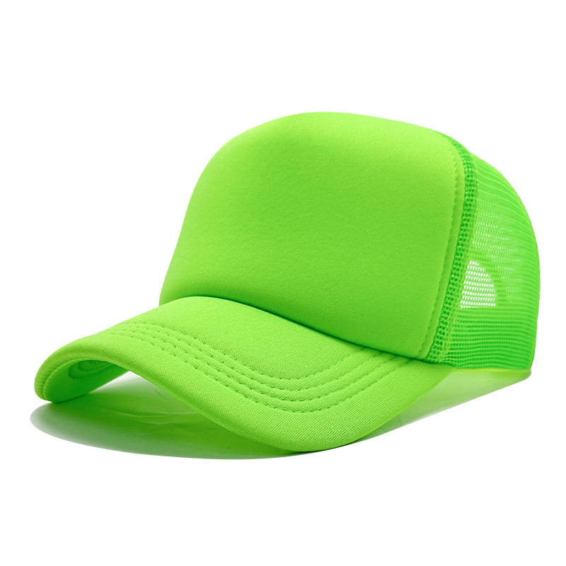 Gorra de malla de color sólido para exteriores transfronteriza, gorra con visera de protección solar, logo bordado, placa ligera transpirable, gorra de béisbol de malla al por mayor