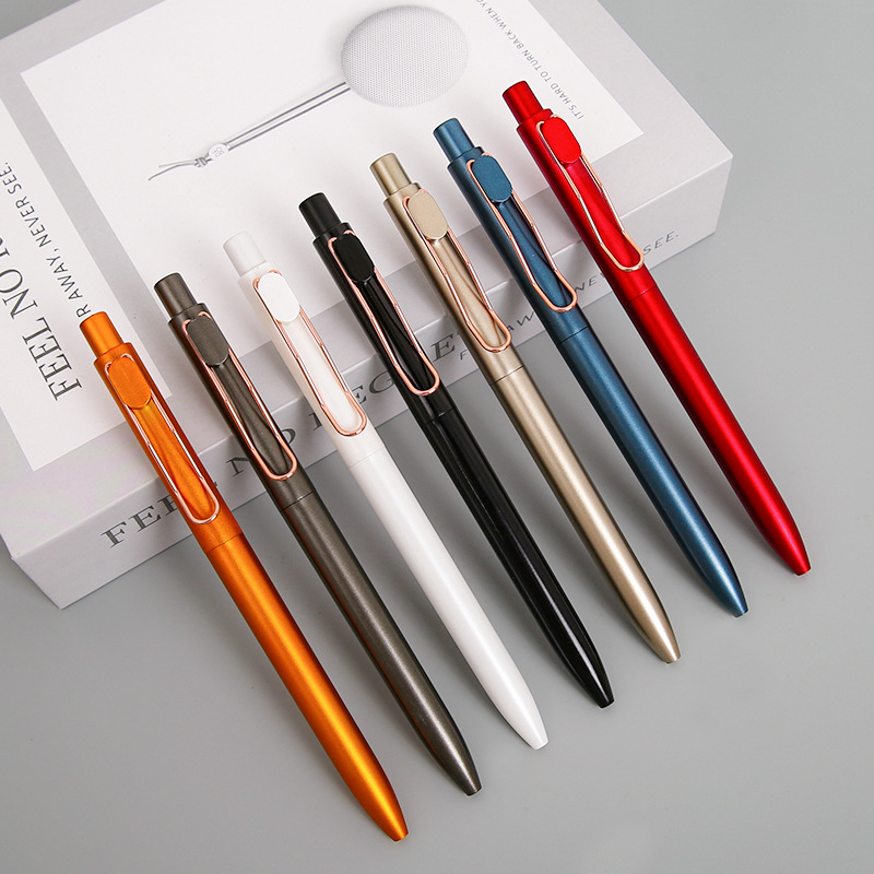 U-shaped hook, metallic color, high-end office pen, can be printed with logo, high-quality business advertising neutral pen