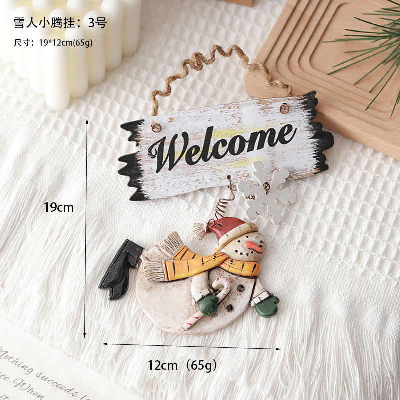 Nuevo árbol de Navidad transfronterizo retro muñeco de nieve colgante de resina decoración de color regalo de Navidad accesorios de fotografía