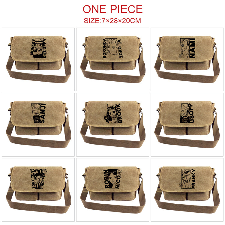 One Piece Surrounding Canvas Satchel Cartoon Animation Surrounding Storage Bag Backpack Student Schoolbag Outdoor Travel Bag