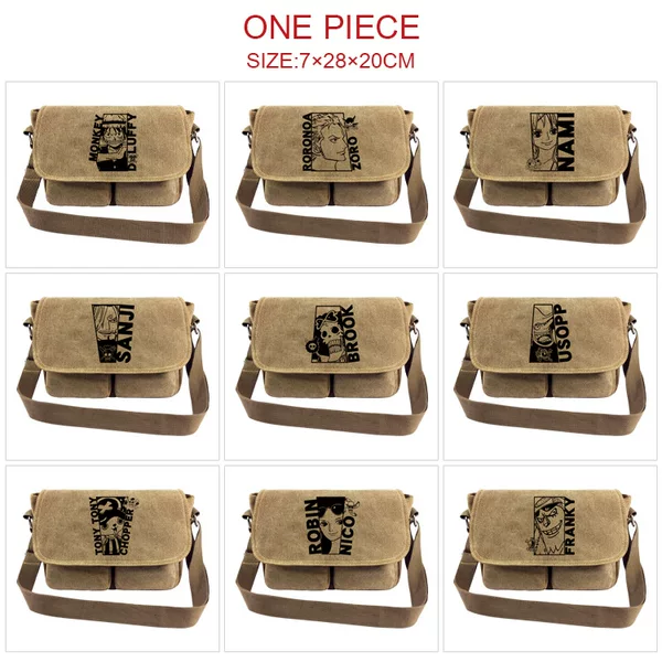 One Piece Surrounding Canvas Satchel Cartoon Animation Surrounding Storage Bag Backpack Student Schoolbag Outdoor Travel Bag