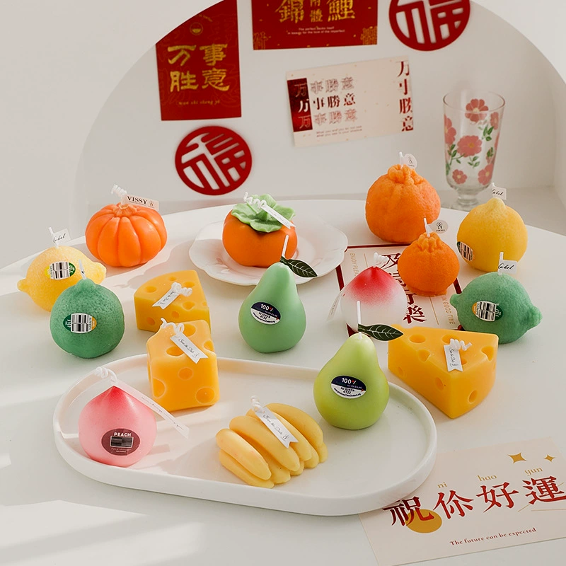 Свечи с фруктовым ароматом, подарки ручной работы, сыр, уродливый оранжевый цвет, реквизит для фотосессий, украшения для дома, подарки, сувениры ко Дню святого Валентина.