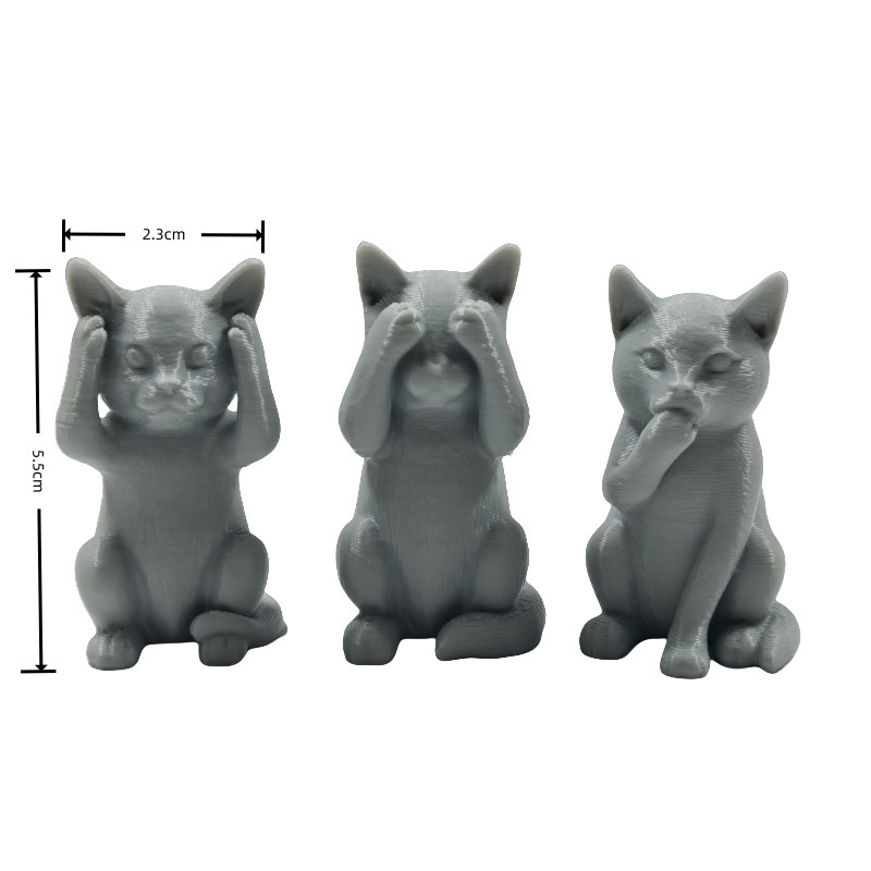 跨境新品勿听勿看勿言的猫万圣节猫咪装饰品摆件|undefined