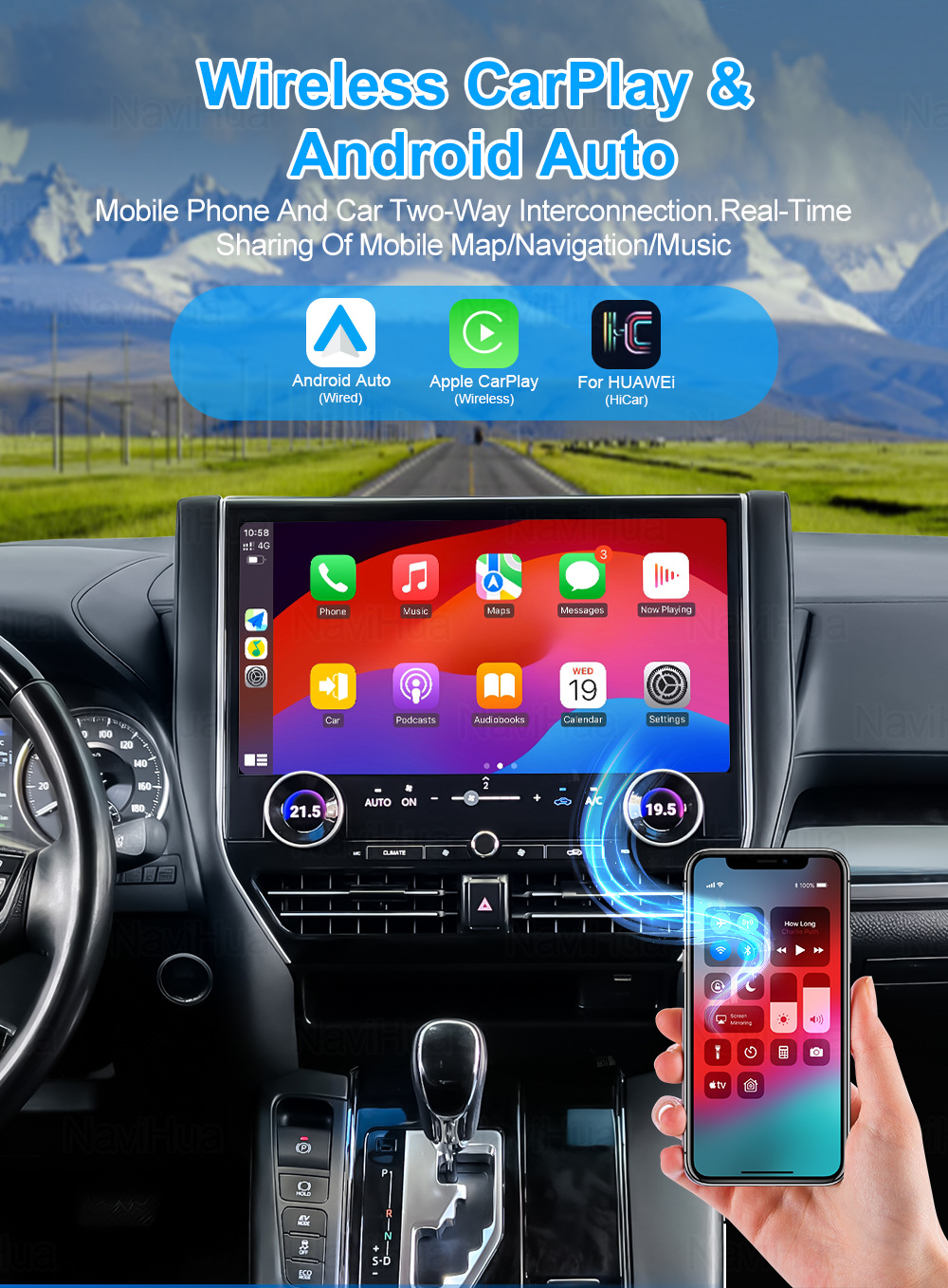 Suitable for Toyota Alphard 30/35 to 40 Series Large Screen Central Control Screen Car Machine 16.8inch Large Screen Car Navigation System