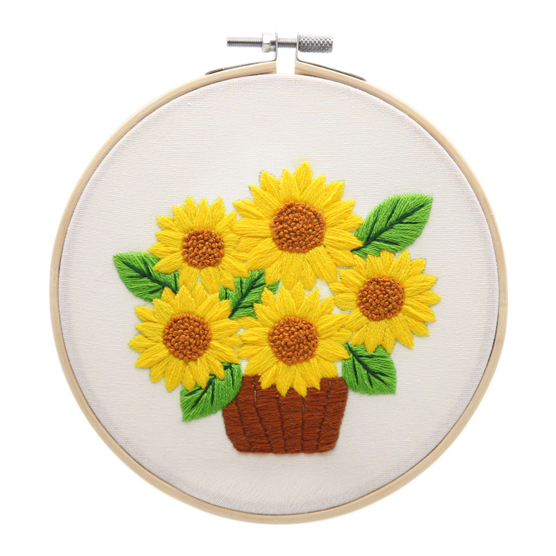 Transfronterizo hecho a mano DIY tridimensional material de bordado paquete bordado traje planta principiante niños kit hecho a mano