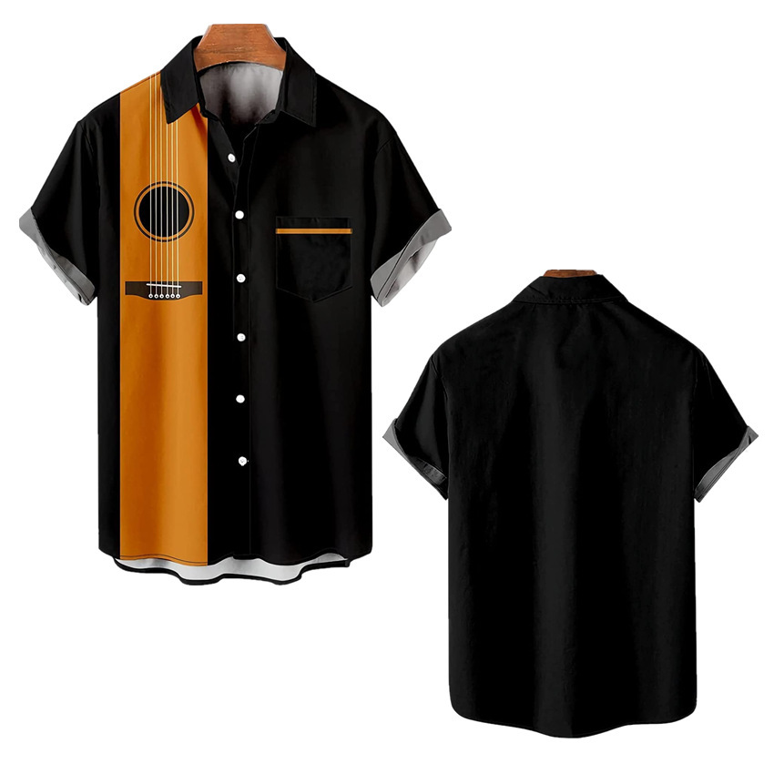 Hermosas camisas de verano de gran tamaño para hombres de estilo de Hong Kong con impresión digital, camisas casuales de manga corta, ventas directas de fábrica para hombres