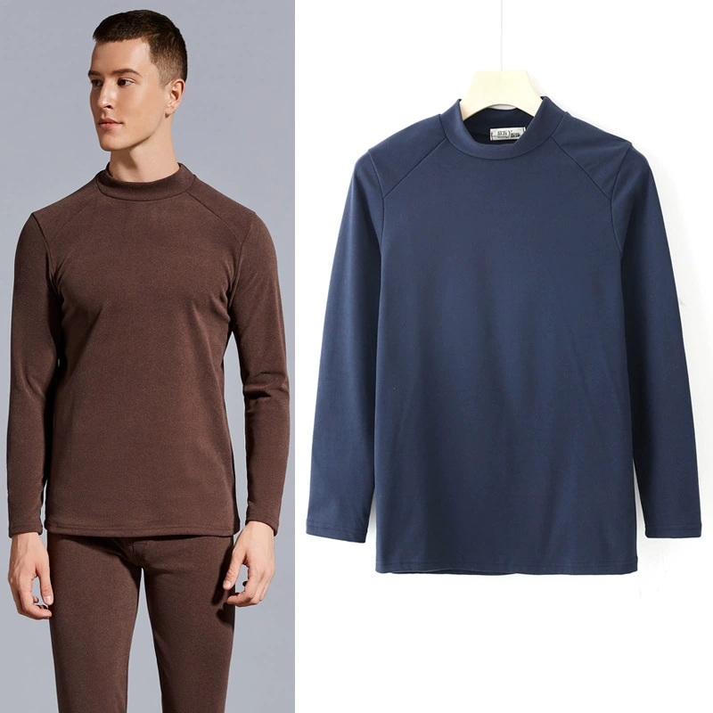 Мужское термобелье, зимнее утолщенное внутреннее белье на флисовой подкладке, осенняя одежда с длинными рукавами, бархатный нагрев, постоянная температура, тонкий внутренний верх