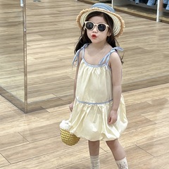 2024 Spring Children's Fashion Korean Style Girls' Trendy Cute Tank Cake Dress Baby Girls' Blossom Tank Dress