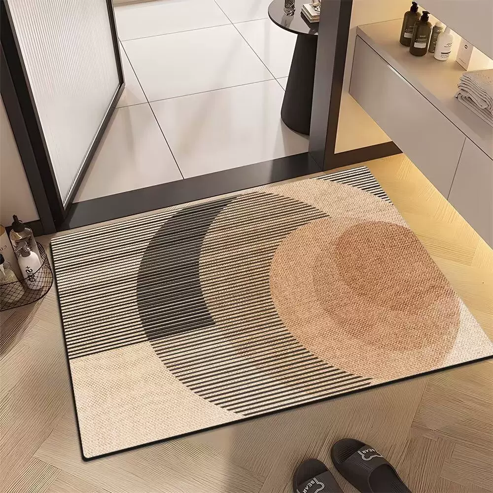 跨境地毯浴室耐脏吸水轻奢风防滑浴室地垫家用硅藻泥地垫卫生间