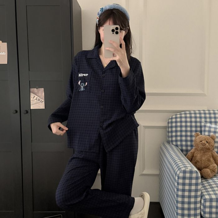 Al por mayor transfronterizo primavera y otoño nuevo pijama de mujer nubes de algodón pantalones de manga larga dulce dibujos animados se puede usar ropa de casa conjunto