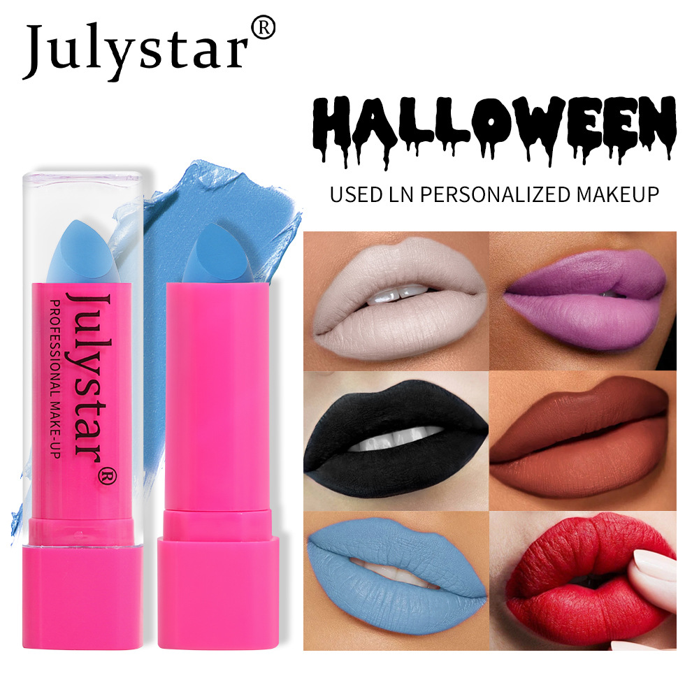 Makeup Halloween Colorless Non stick Cup Black Monochrome Natural and Long lasting Matte Lipstick_voghion.com